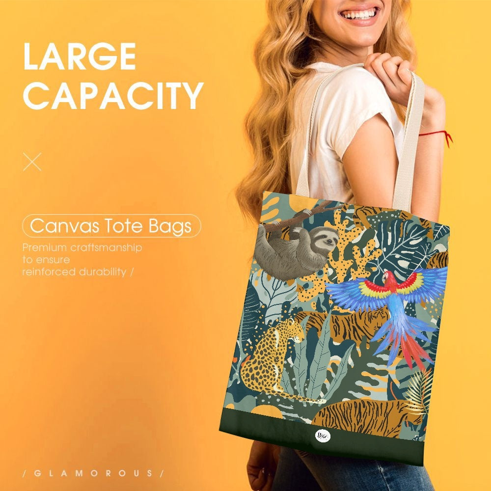 CANVAS Tote Bag - Color Jungle +sloth