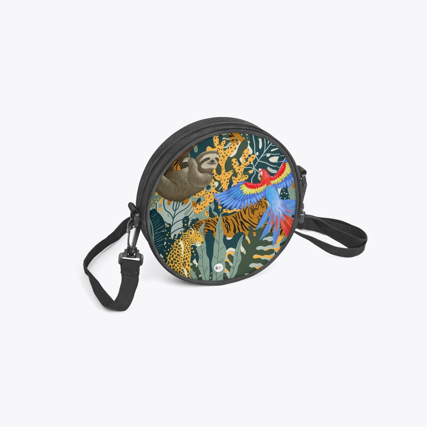 Jungle sloth Round Satchel Bag