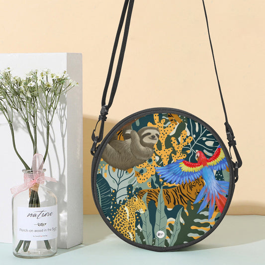 Jungle sloth Round Satchel Bag