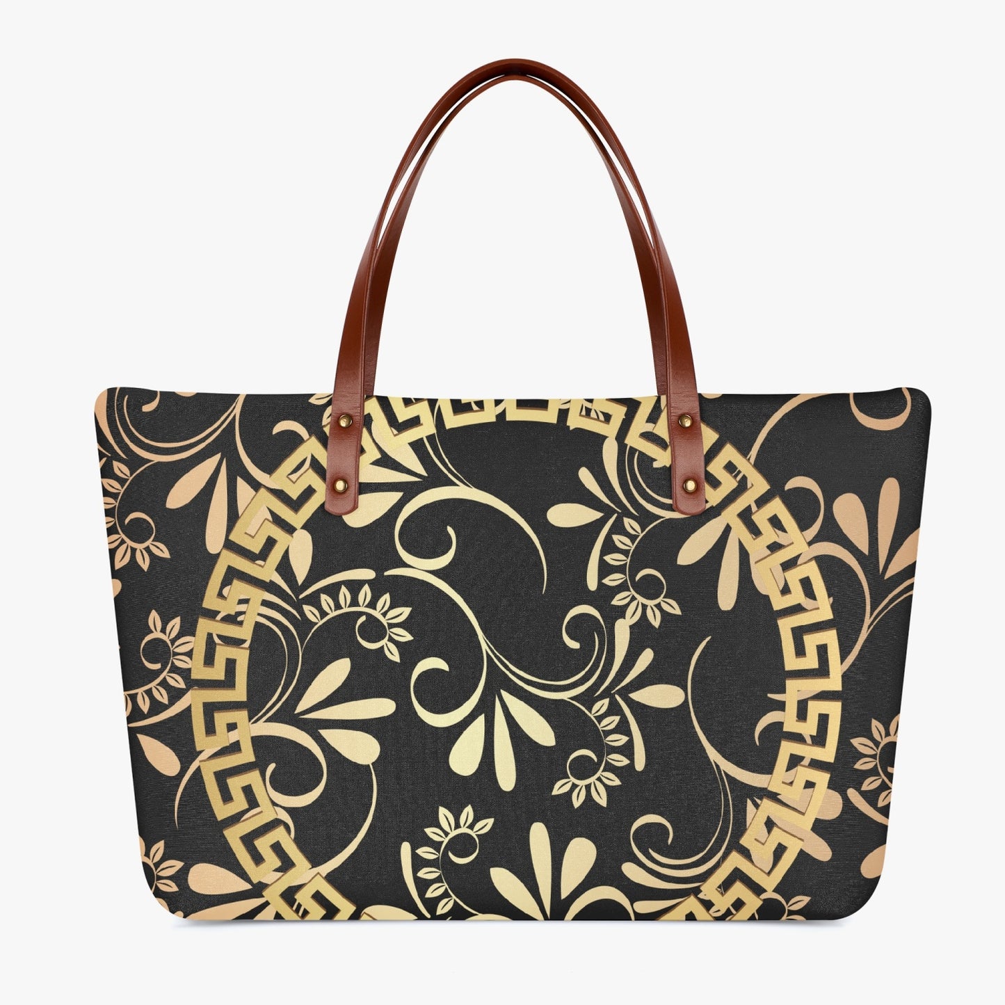 Greek art floral background handbag. Classic Diving Cloth Tote Bag