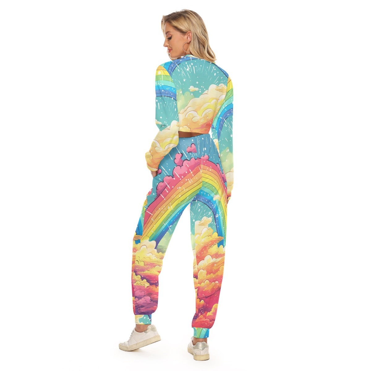 All-Over Print Women's Crop Sweatshirt Suit