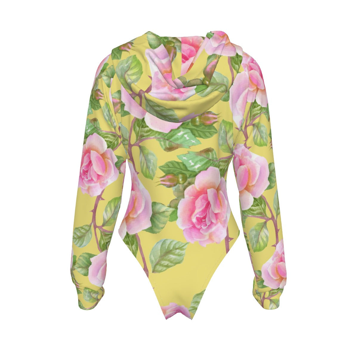 FLORAL // All-Over Print Women's Raglan Sleeve Hooded Bodysuit