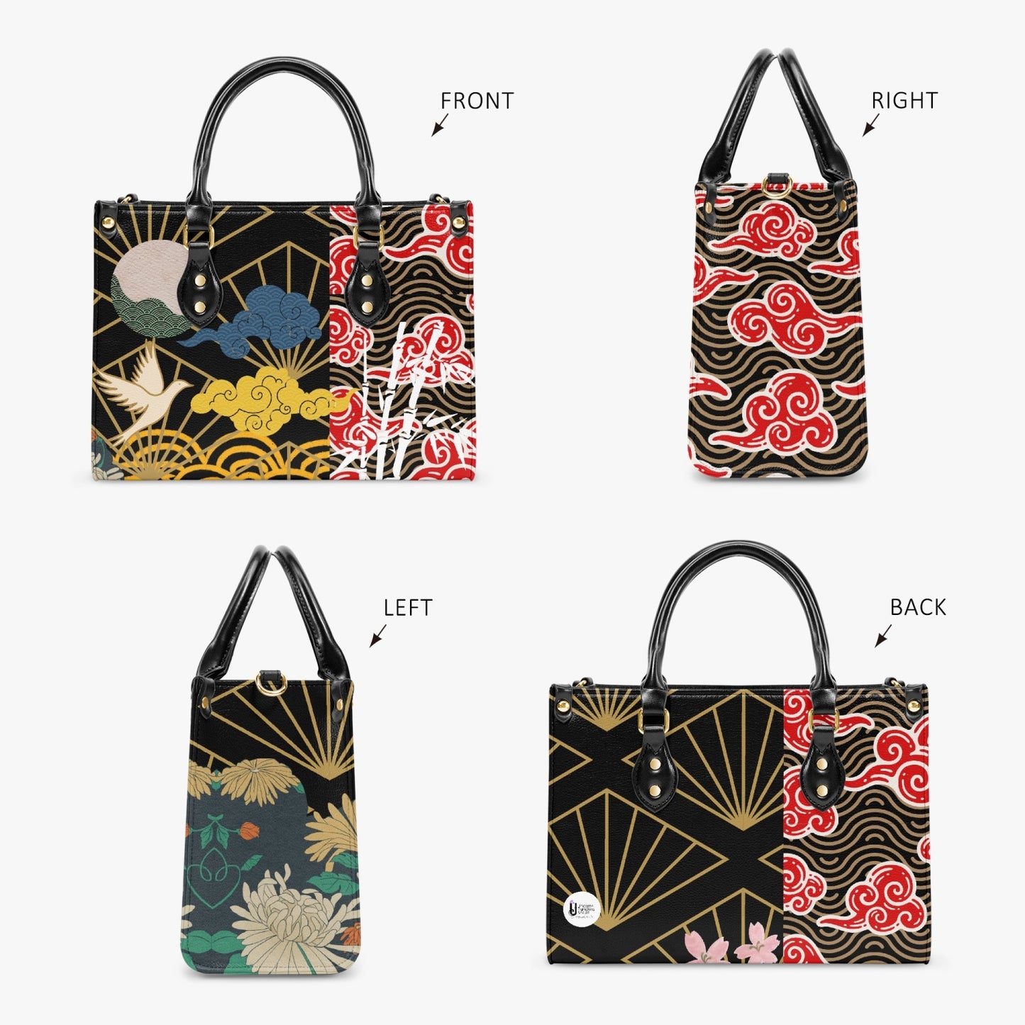 🌺 Spring Prints on black - Big ones🌷 +orange inside option