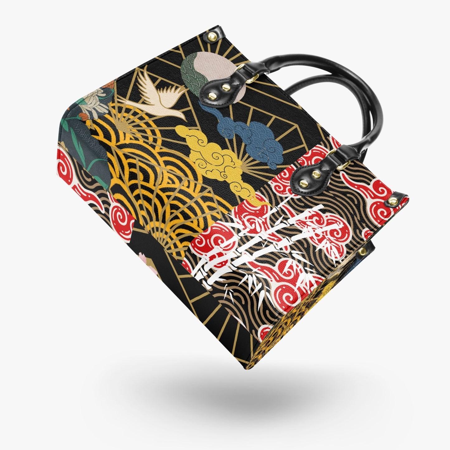 🌺 Spring Prints on black - Big ones🌷 +orange inside option