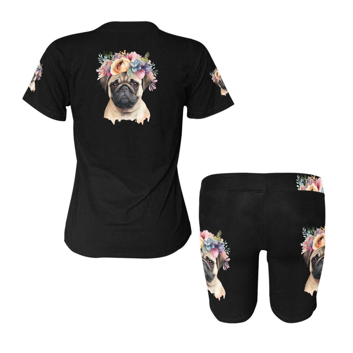 A PUG OF NOT ROSES Women's Short Yoga Set