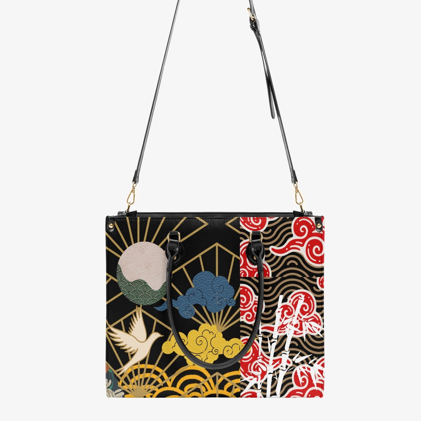 🌺 Spring Prints on black - Big ones🌷 +orange inside option