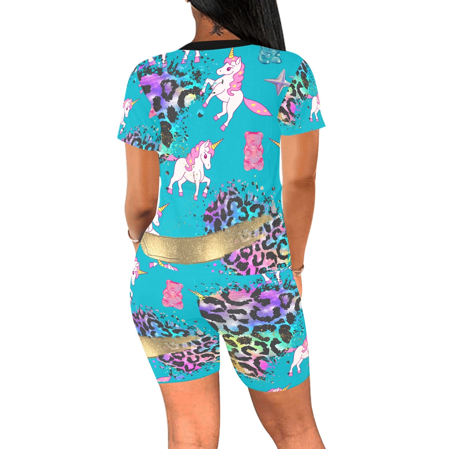 Unicorns and Gummy Bears. Women's Short Yoga Set