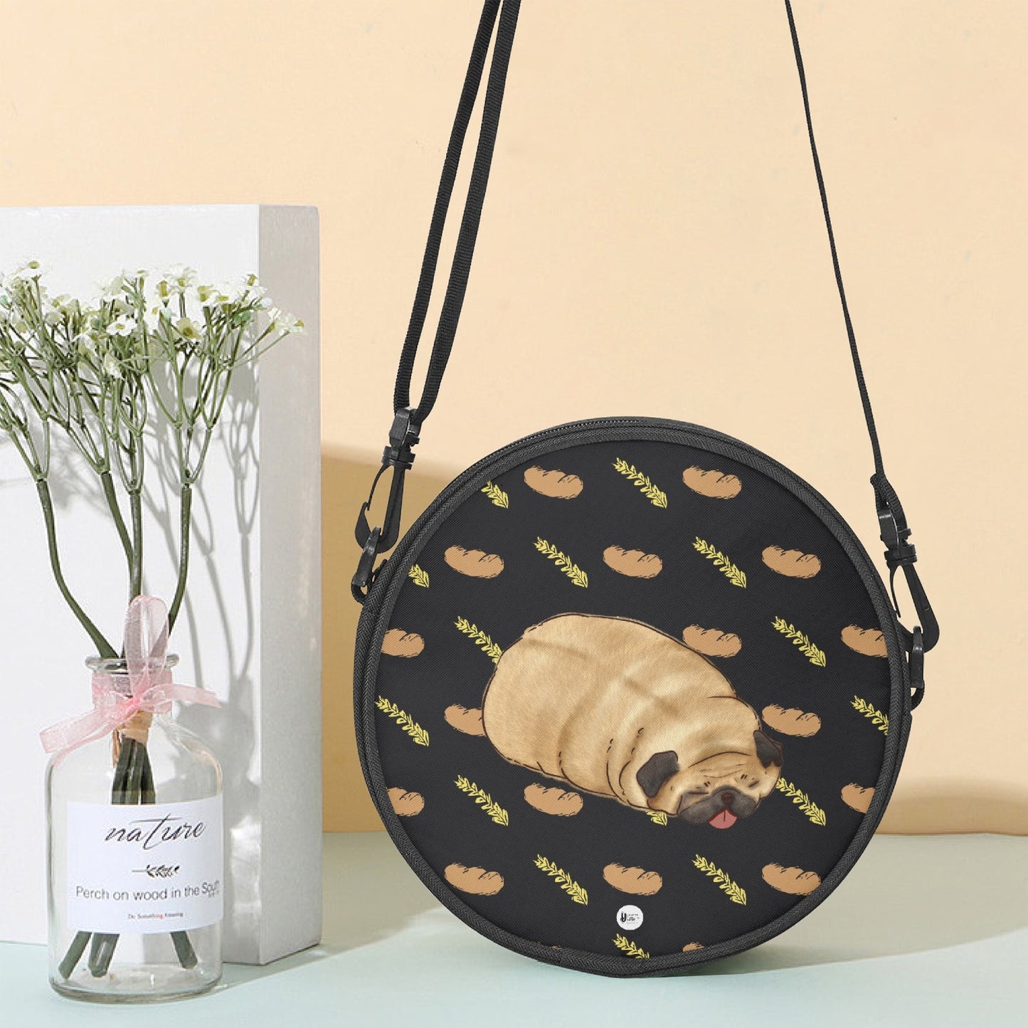 Pug loaf - Round Satchel Bag