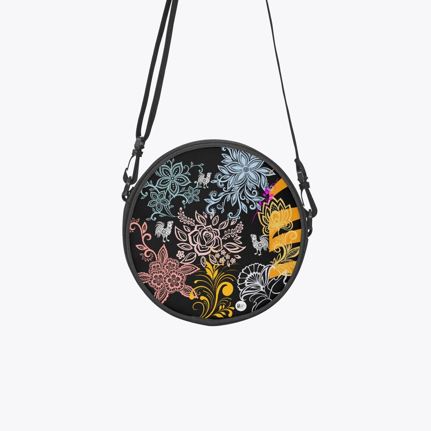 Rooster tiger - Round Satchel Bag