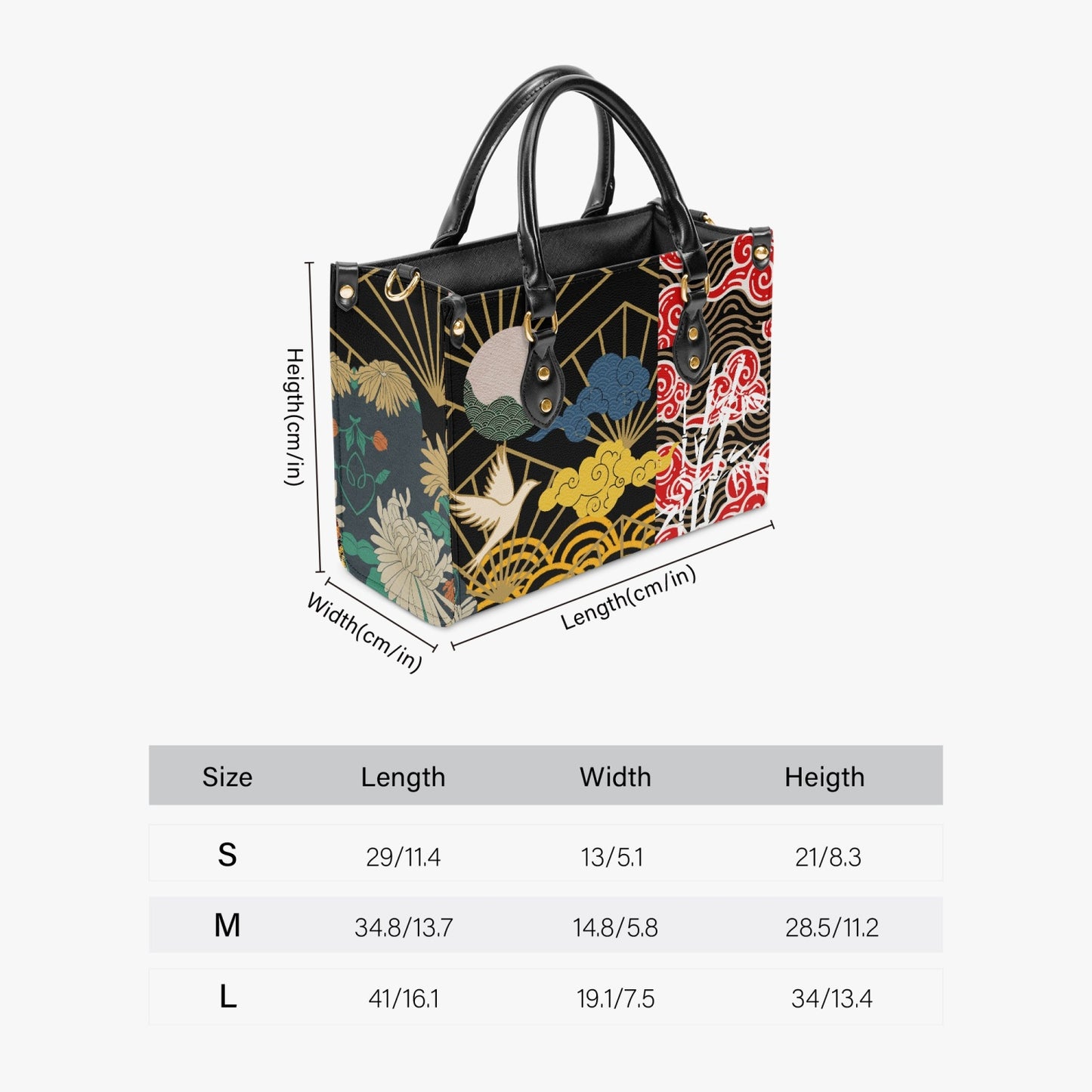🌺 Spring Prints on black - Big ones🌷 +orange inside option