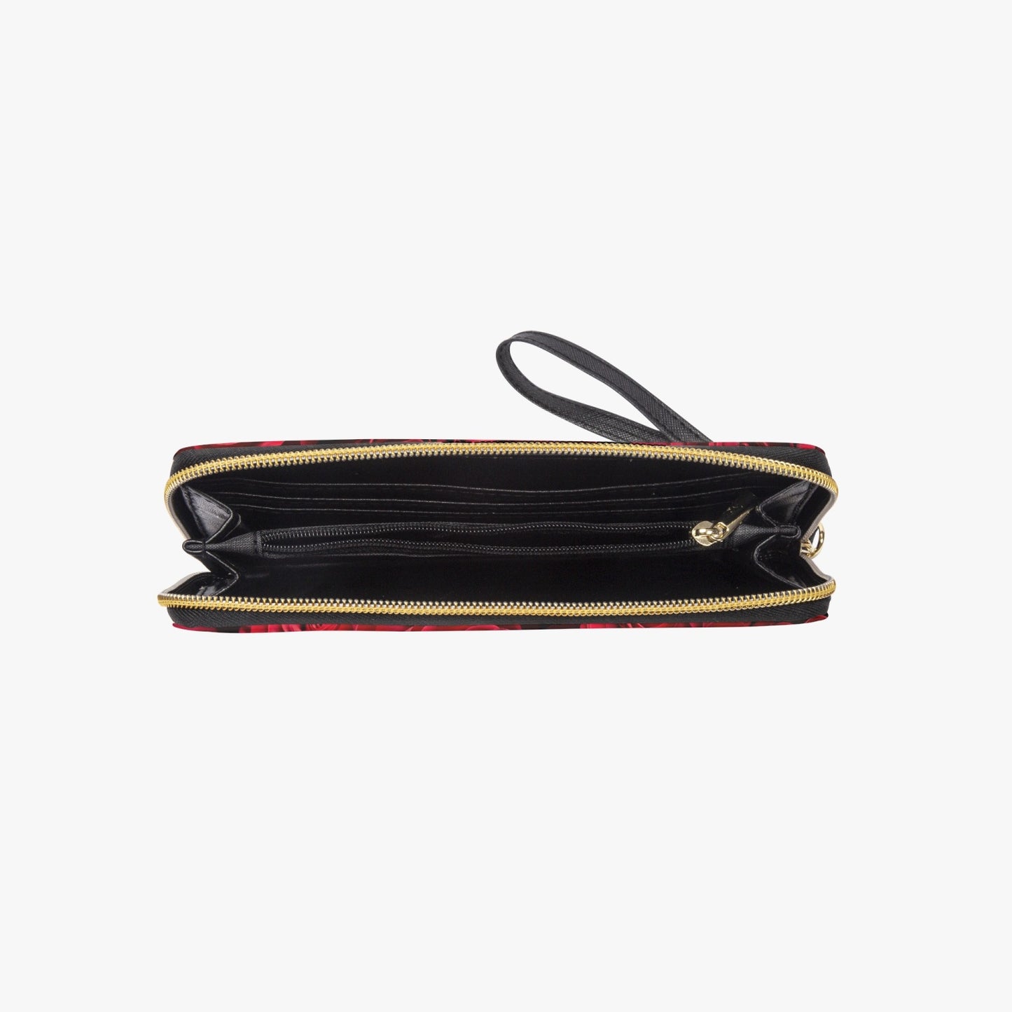 A PUG OF ROSES . PU Leather Wristlet Clutch Wallet