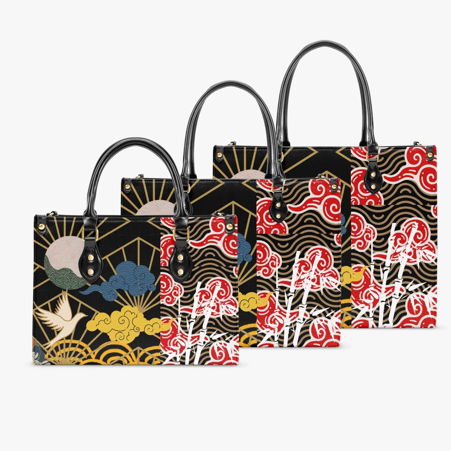 🌺 Spring Prints on black - Big ones🌷 +orange inside option