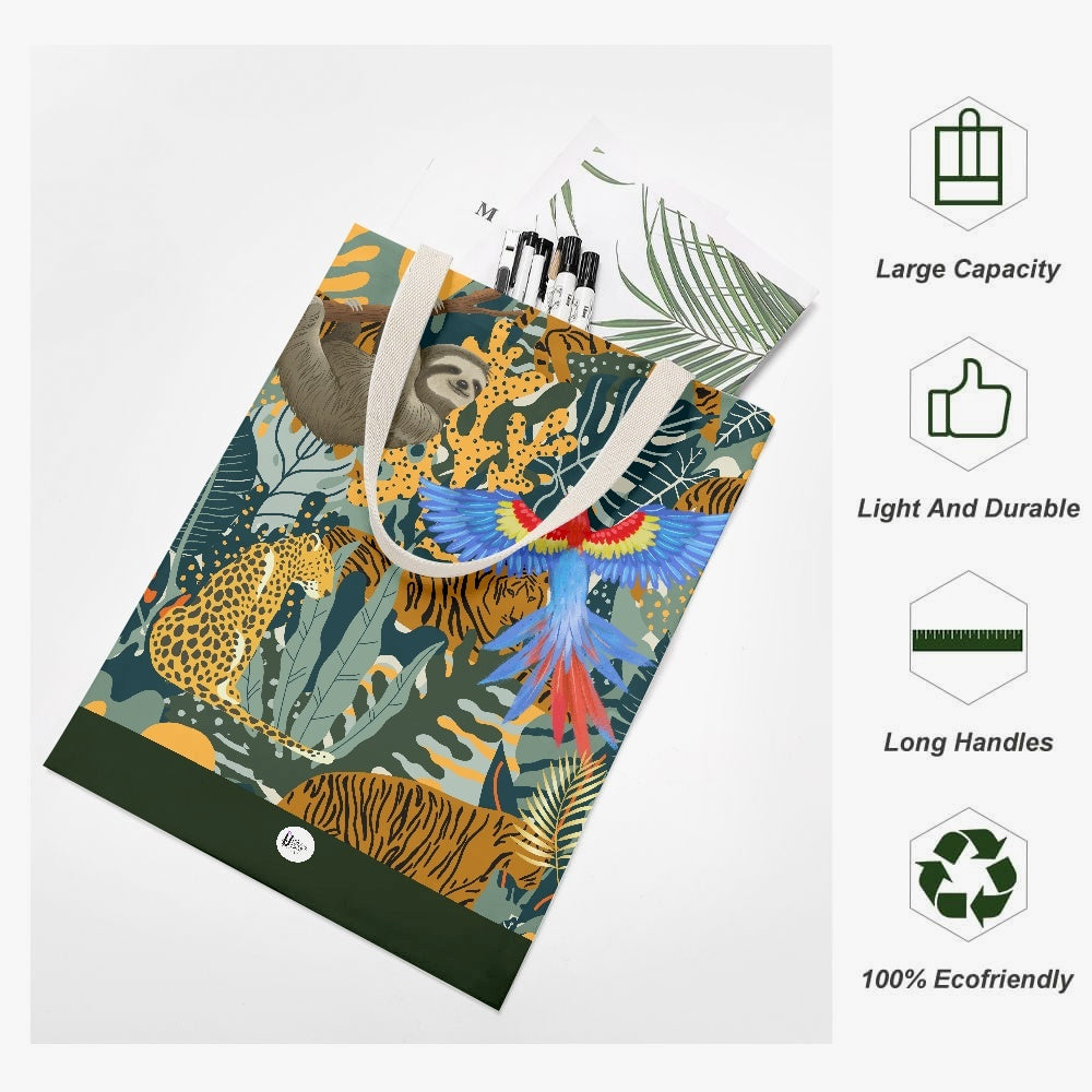 CANVAS Tote Bag - Color Jungle +sloth