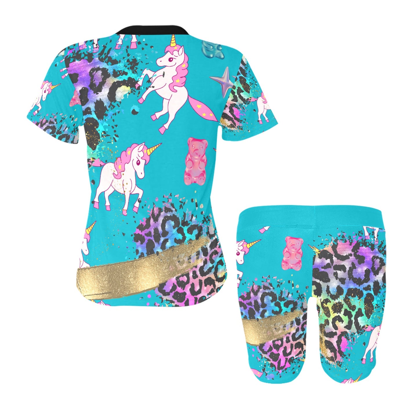 Unicorns and Gummy Bears. Women's Short Yoga Set