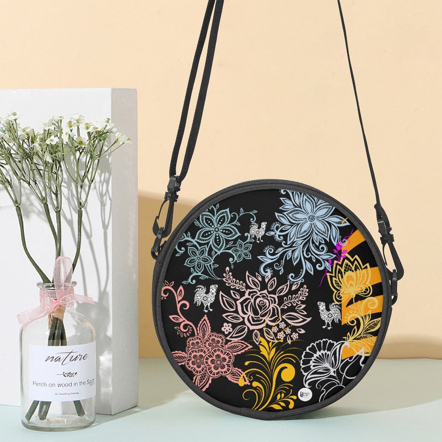 Rooster tiger - Round Satchel Bag