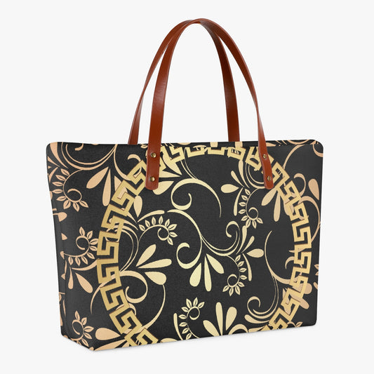 Greek art floral background handbag. Classic Diving Cloth Tote Bag