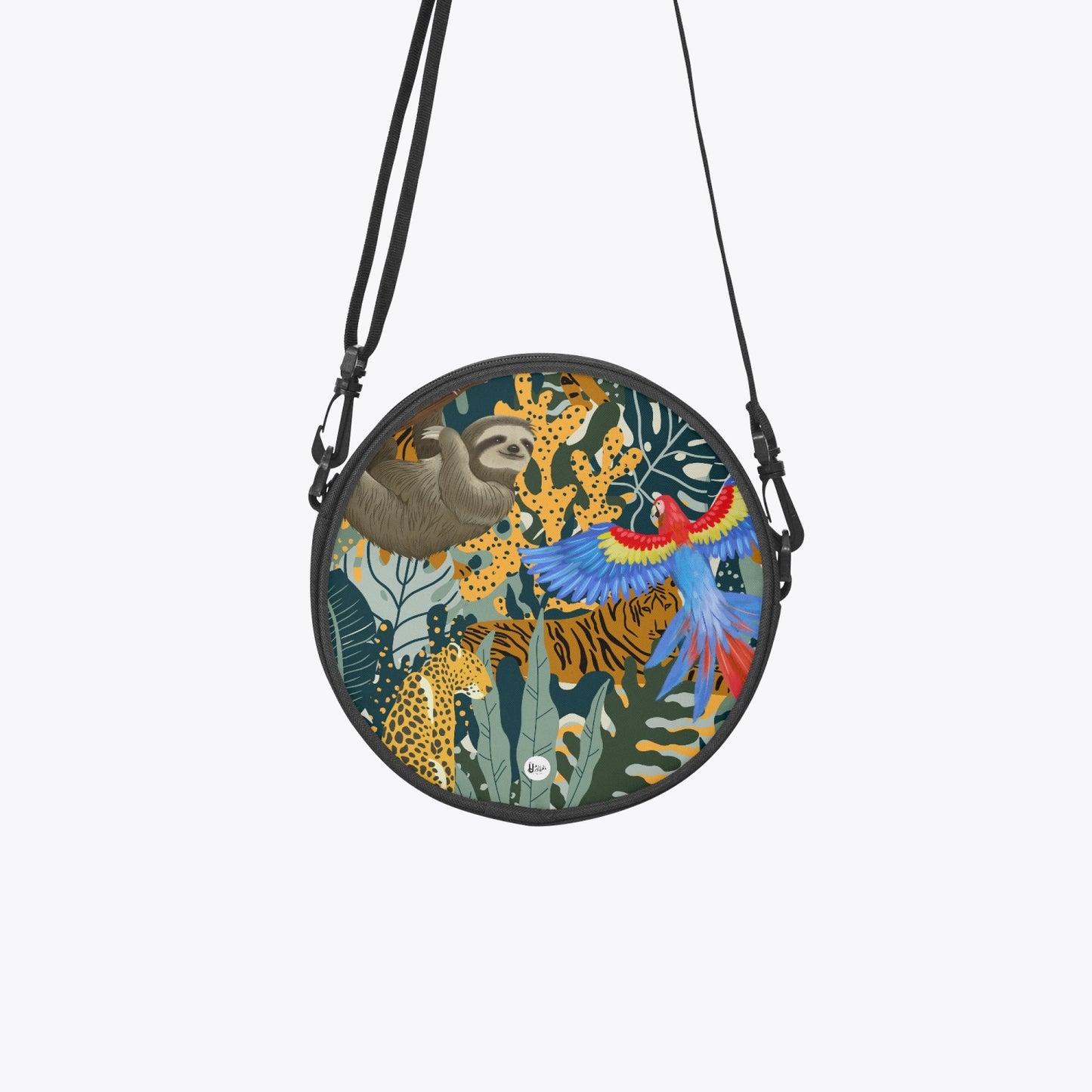 Jungle sloth Round Satchel Bag
