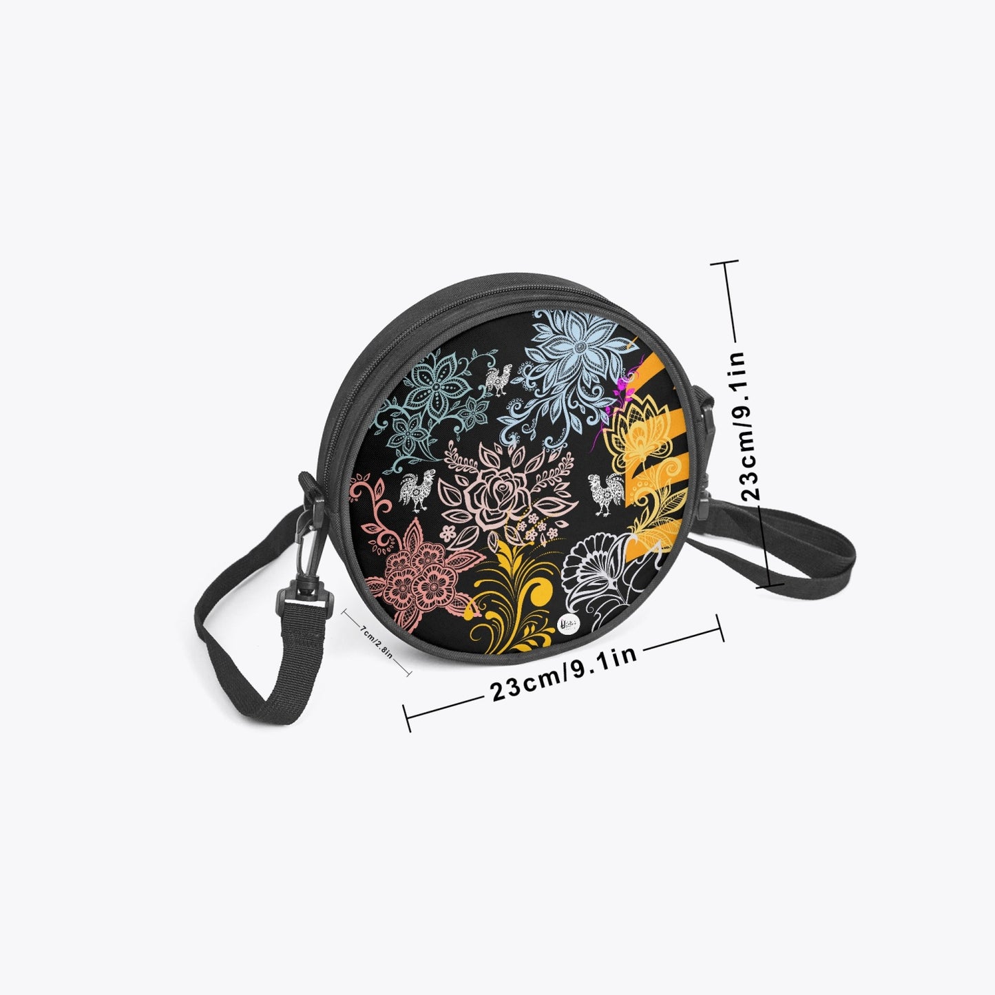 Rooster tiger - Round Satchel Bag