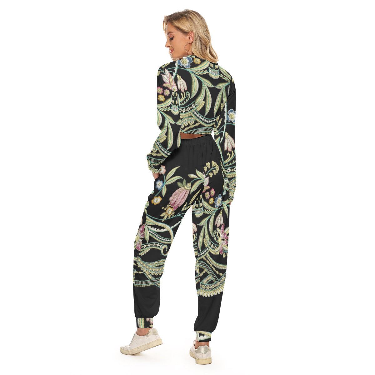 All-Over Print Women's Crop Sweatshirt Suit