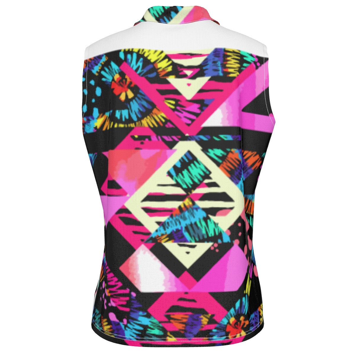 All-Over Print Women's High-Elastic Sleeveless Polo Shirt