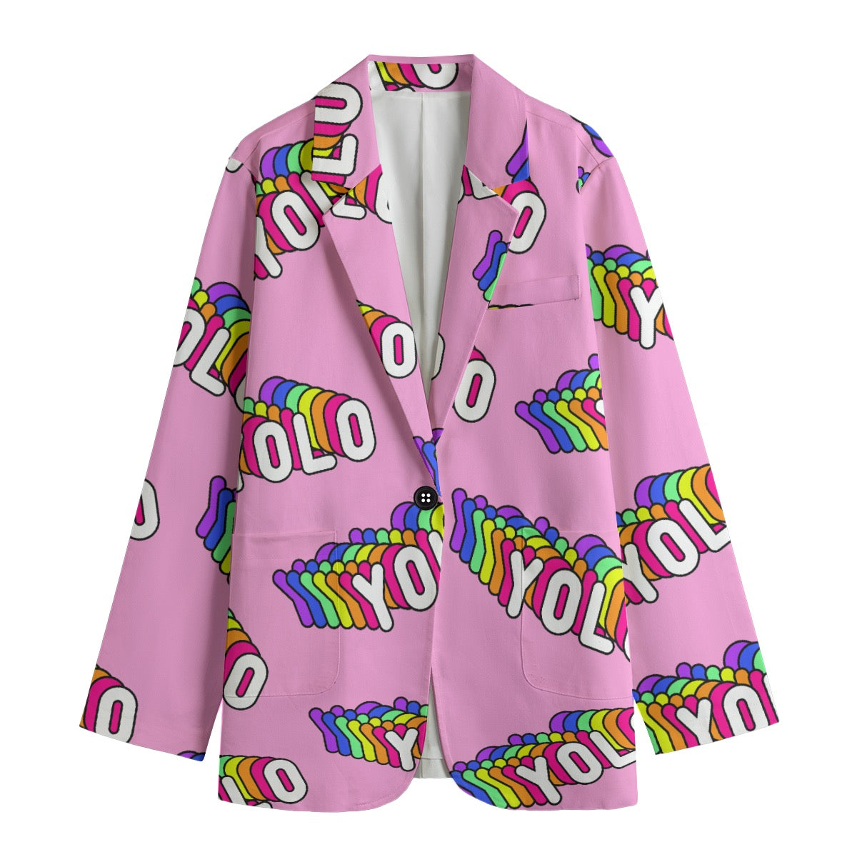 ΥΟΛΟΟΟΟΟΟΟ.   All-Over Print Women's Leisure Blazer | 245GSM Cotton