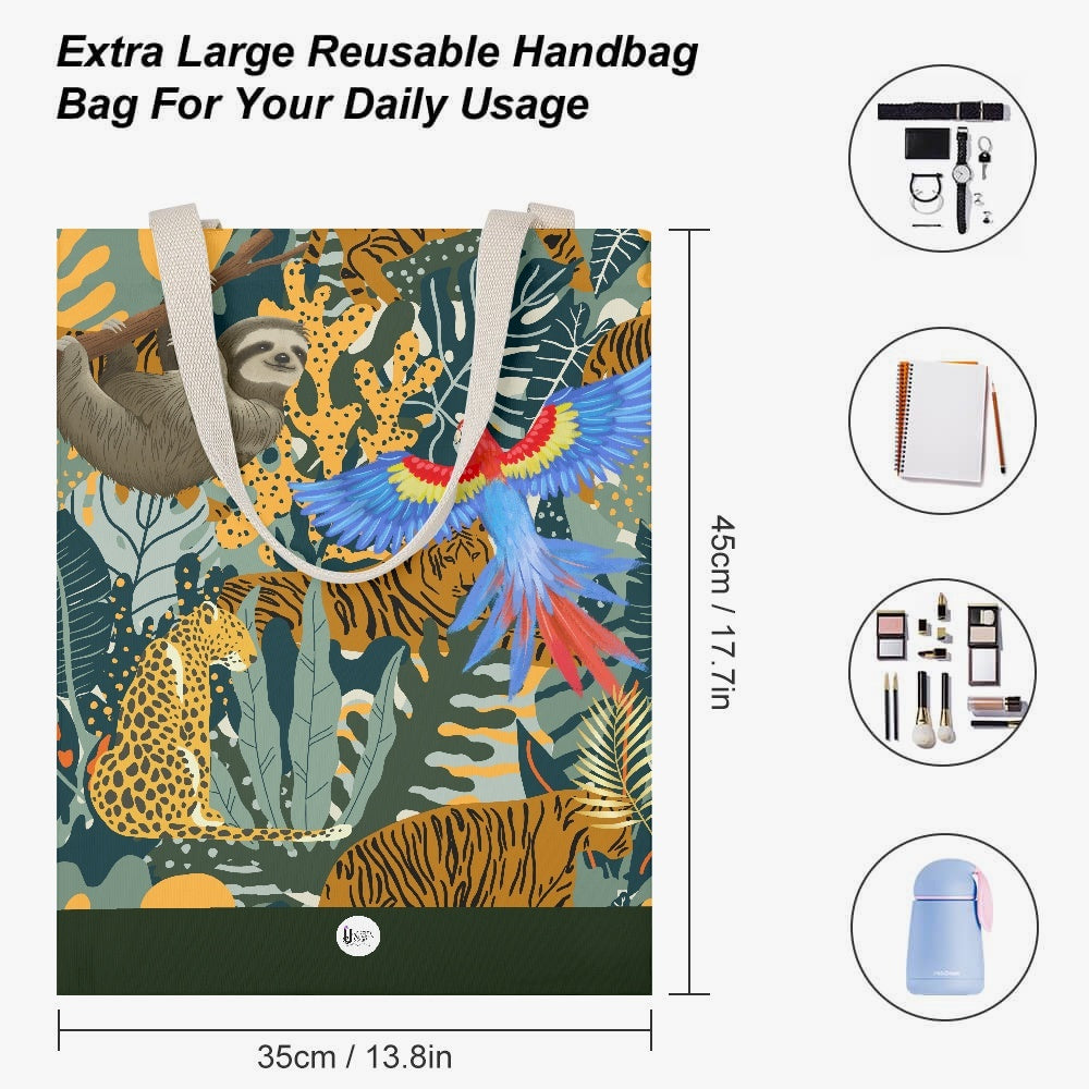 CANVAS Tote Bag - Color Jungle +sloth