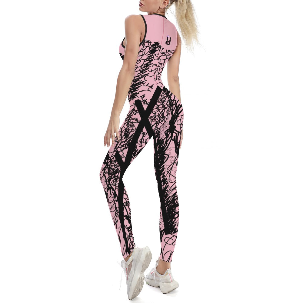 Colorful Ladies Bodysuit Yoga Pants