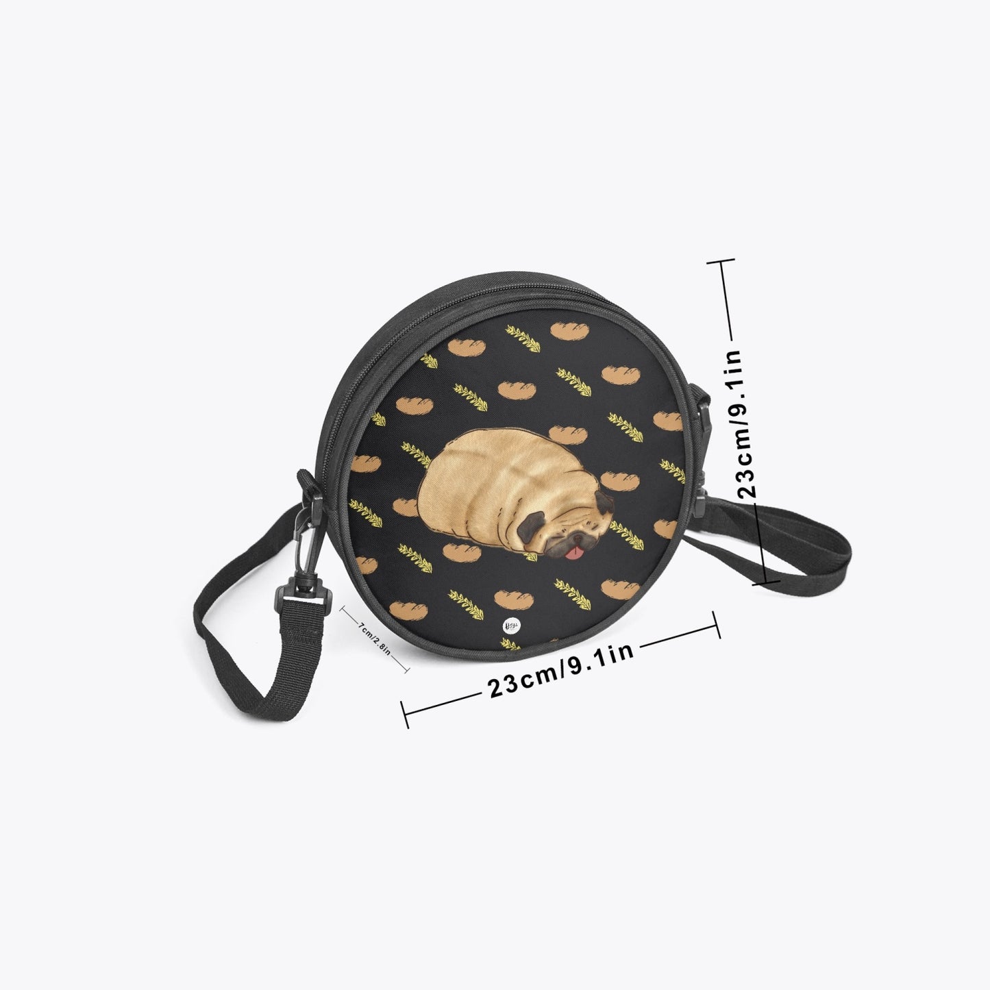 Pug loaf - Round Satchel Bag