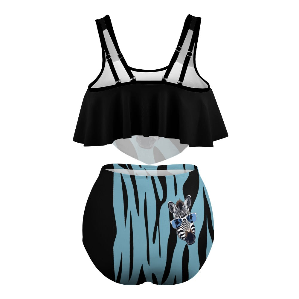 BLUE ZEBRA -Plus Size Bikini Swimsuit