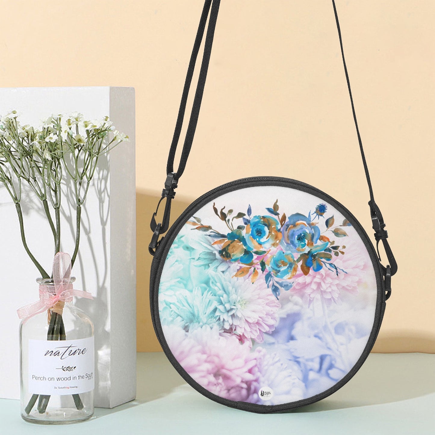 Flower color blast -. Round Satchel Bag